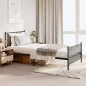 vidaXL Estructura de cama con cabecero y estribo metal negro 100x200cm vidaXL Estructura de cama con cabecero y estribo metal negro 100x200cm