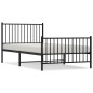 vidaXL Estructura de cama con cabecero y estribo metal negro 100x200cm vidaXL Estructura de cama con cabecero y estribo metal negro 100x200cm