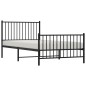 vidaXL Estructura de cama con cabecero y estribo metal negro 100x200cm vidaXL Estructura de cama con cabecero y estribo metal negro 100x200cm