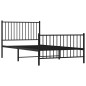vidaXL Estructura de cama con cabecero y estribo metal negro 100x200cm vidaXL Estructura de cama con cabecero y estribo metal negro 100x200cm