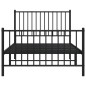 vidaXL Estructura de cama con cabecero y estribo metal negro 100x200cm vidaXL Estructura de cama con cabecero y estribo metal negro 100x200cm