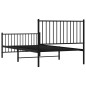 vidaXL Estructura de cama con cabecero y estribo metal negro 100x200cm vidaXL Estructura de cama con cabecero y estribo metal negro 100x200cm