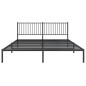 vidaXL Estructura de cama con cabecero metal negro 180x200 cm vidaXL Estructura de cama con cabecero metal negro 180x200 cm