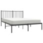 vidaXL Estructura de cama con cabecero metal negro 135x190 cm