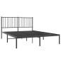 vidaXL Estructura de cama con cabecero metal negro 135x190 cm