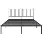 vidaXL Estructura de cama con cabecero metal negro 135x190 cm