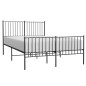 vidaXL Estructura de cama cabecero y pie de cama metal negro 140x190cm vidaXL Estructura de cama cabecero y pie de cama metal negro 140x190cm