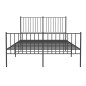vidaXL Estructura de cama cabecero y pie de cama metal negro 140x190cm vidaXL Estructura de cama cabecero y pie de cama metal negro 140x190cm