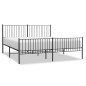 vidaXL Estructura de cama cabecero y pie de cama metal negro 200x200cm vidaXL Estructura de cama cabecero y pie de cama metal negro 200x200cm