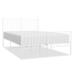 vidaXL Estructura cama metal con cabecero y estribo blanco 120x200 cm