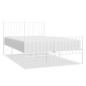 vidaXL Estructura cama metal con cabecero y estribo blanco 120x200 cm vidaXL Estructura cama metal con cabecero y estribo blanco 120x200 cm