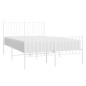 vidaXL Estructura cama metal con cabecero y estribo blanco 120x200 cm vidaXL Estructura cama metal con cabecero y estribo blanco 120x200 cm