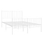 vidaXL Estructura cama metal con cabecero y estribo blanco 120x200 cm vidaXL Estructura cama metal con cabecero y estribo blanco 120x200 cm