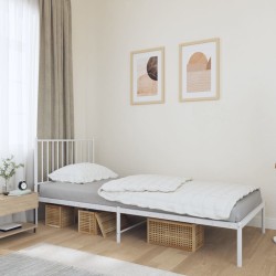 vidaXL Estructura de cama de metal con cabecero blanco 90x200 cm