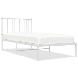 vidaXL Estructura de cama de metal con cabecero blanco 90x200 cm
