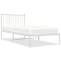 vidaXL Estructura de cama de metal con cabecero blanco 90x200 cm vidaXL Estructura de cama de metal con cabecero blanco 90x200 cm