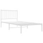 vidaXL Estructura de cama de metal con cabecero blanco 90x200 cm vidaXL Estructura de cama de metal con cabecero blanco 90x200 cm