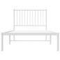 vidaXL Estructura de cama de metal con cabecero blanco 90x200 cm vidaXL Estructura de cama de metal con cabecero blanco 90x200 cm
