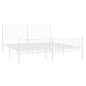 vidaXL Estructura cama metal con cabecero y estribo blanco 180x200 cm