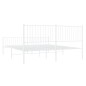 vidaXL Estructura cama metal con cabecero y estribo blanco 180x200 cm