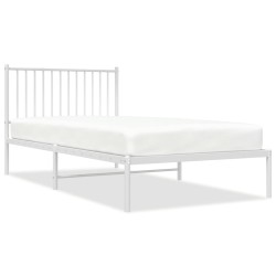 vidaXL Estructura de cama de metal con cabecero blanco 100x200 cm