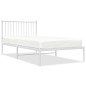 vidaXL Estructura de cama de metal con cabecero blanco 100x200 cm vidaXL Estructura de cama de metal con cabecero blanco 100x200 cm
