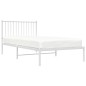 vidaXL Estructura de cama de metal con cabecero blanco 100x200 cm vidaXL Estructura de cama de metal con cabecero blanco 100x200 cm