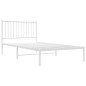 vidaXL Estructura de cama de metal con cabecero blanco 100x200 cm vidaXL Estructura de cama de metal con cabecero blanco 100x200 cm