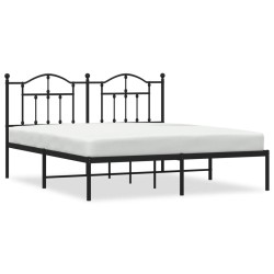 vidaXL Estructura de cama con cabecero metal negro 180x200 cm