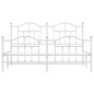 vidaXL Estructura cama metal con cabecero y estribo blanco 180x200 cm vidaXL Estructura cama metal con cabecero y estribo blanco 180x200 cm