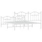 vidaXL Estructura cama metal con cabecero y estribo blanco 180x200 cm vidaXL Estructura cama metal con cabecero y estribo blanco 180x200 cm