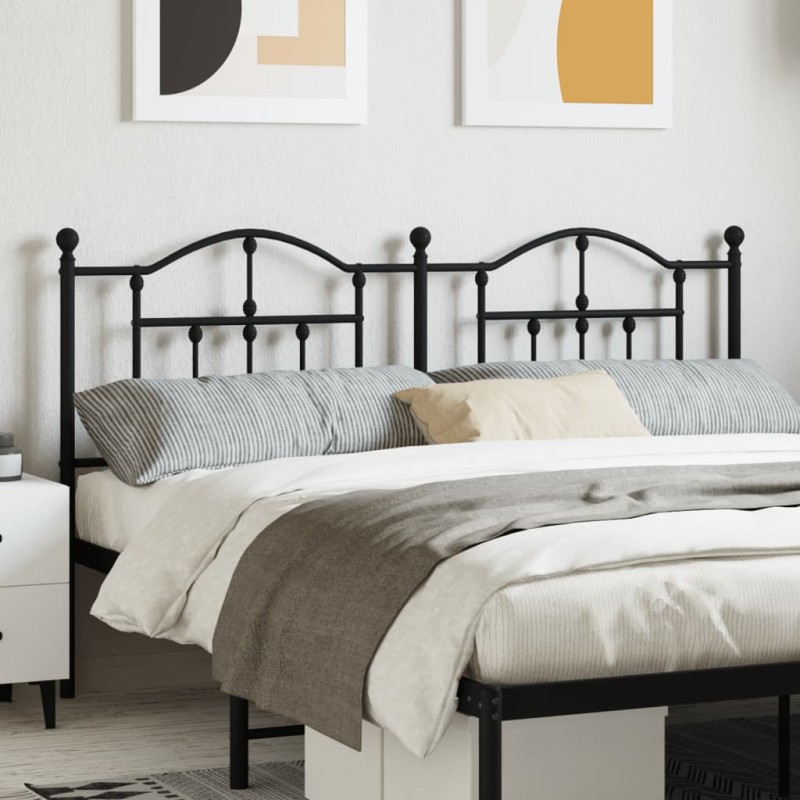 vidaXL Cabecero de metal negro 160 cm