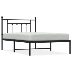 vidaXL Estructura de cama con cabecero metal negro 107x203 cm