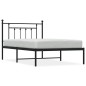 vidaXL Estructura de cama con cabecero metal negro 107x203 cm vidaXL Estructura de cama con cabecero metal negro 107x203 cm