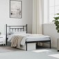 vidaXL Estructura de cama con cabecero metal negro 107x203 cm vidaXL Estructura de cama con cabecero metal negro 107x203 cm