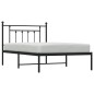 vidaXL Estructura de cama con cabecero metal negro 107x203 cm vidaXL Estructura de cama con cabecero metal negro 107x203 cm