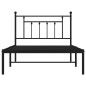 vidaXL Estructura de cama con cabecero metal negro 107x203 cm vidaXL Estructura de cama con cabecero metal negro 107x203 cm