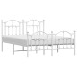 vidaXL Estructura cama metal cabecero y pie de cama blanco 140x190 cm vidaXL Estructura cama metal cabecero y pie de cama blanco 140x190 cm