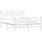 vidaXL Estructura cama metal cabecero y pie de cama blanco 140x190 cm vidaXL Estructura cama metal cabecero y pie de cama blanco 140x190 cm