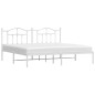 vidaXL Estructura de cama con cabecero metal blanca 200x200 cm vidaXL Estructura de cama con cabecero metal blanca 200x200 cm