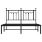 vidaXL Estructura de cama con cabecero metal negro 140x200 cm vidaXL Estructura de cama con cabecero metal negro 140x200 cm