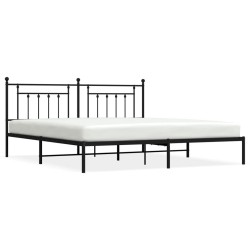 vidaXL Estructura de cama con cabecero metal negro 200x200 cm