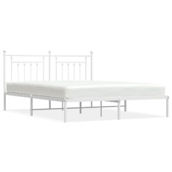 vidaXL Estructura de cama de metal con cabecero blanco 180x200 cm