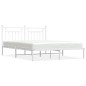 vidaXL Estructura de cama de metal con cabecero blanco 180x200 cm vidaXL Estructura de cama de metal con cabecero blanco 180x200 cm