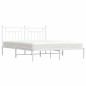 vidaXL Estructura de cama de metal con cabecero blanco 180x200 cm vidaXL Estructura de cama de metal con cabecero blanco 180x200 cm