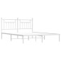 vidaXL Estructura de cama de metal con cabecero blanco 180x200 cm vidaXL Estructura de cama de metal con cabecero blanco 180x200 cm