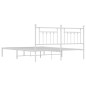 vidaXL Estructura de cama de metal con cabecero blanco 180x200 cm vidaXL Estructura de cama de metal con cabecero blanco 180x200 cm