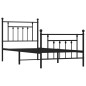 vidaXL Estructura de cama con cabecero y estribo metal negro 80x200 cm vidaXL Estructura de cama con cabecero y estribo metal negro 80x200 cm