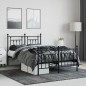 vidaXL Estructura de cama con cabecero y pie metal negro 120x190 cm vidaXL Estructura de cama con cabecero y pie metal negro 120x190 cm