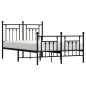 vidaXL Estructura de cama con cabecero y pie metal negro 120x190 cm vidaXL Estructura de cama con cabecero y pie metal negro 120x190 cm